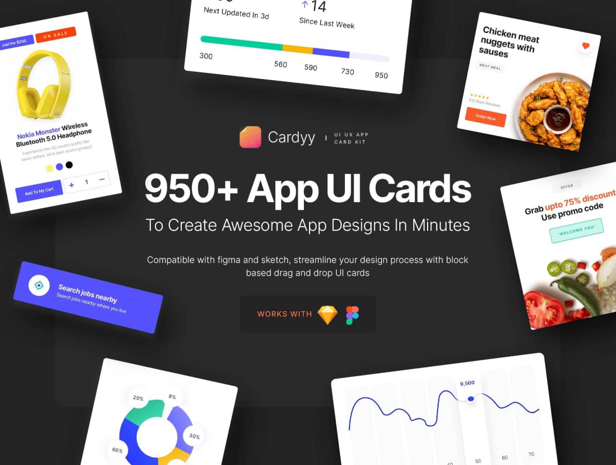 Cardyy – 950+ App UI 卡片 Kit