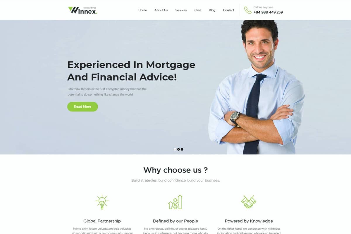 Winnex – 商务咨询 WordPress 主题