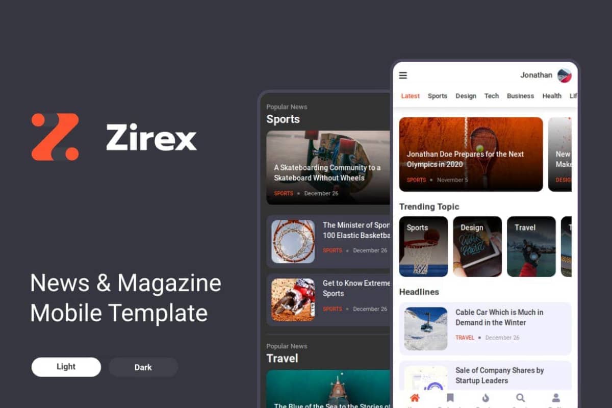 Zirex – 新闻杂志手机模板